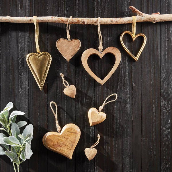 47th & Main (Creative Brands) - Light Wood Hanging Heart
