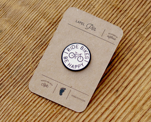 Squatchy - Enamel Pin, Ride Bikes Be Happy  | Collectible Lapel Pin