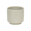 Cheungs Home Decor - Parlora Crossed Diagonal Pattern Ceramic Pot - White: Small