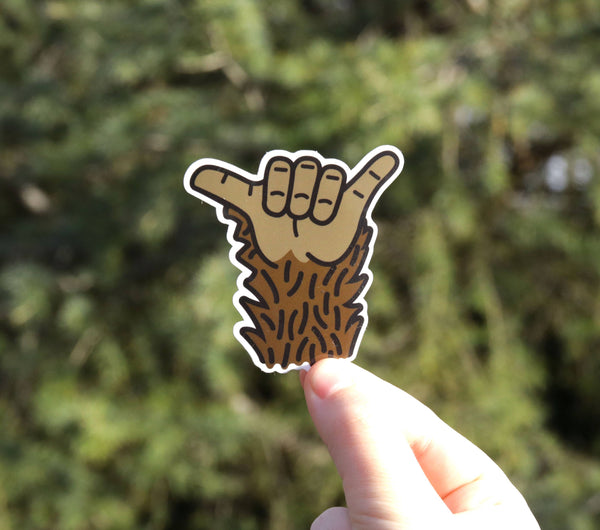 Squatchy - Bigfoot Hang Loose -  Sasquatch Vinyl Sticker