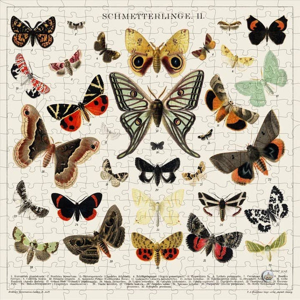 Trove - Wooden Puzzle: Butterflies + Moths in Glass  Jar