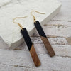 Treasure Wholesale - Stick Resin & Wood Drop Earrings: Pink