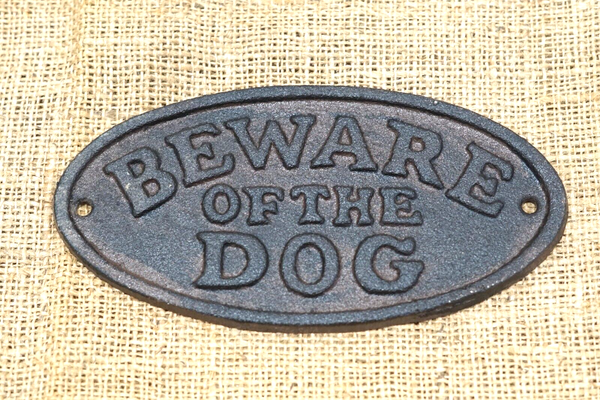 Midwest Craft House - CAST IRON "BEWARE OF THE DOG" SIGN