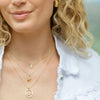 Splendid Iris - Double Wave Pendant Necklace: Gold