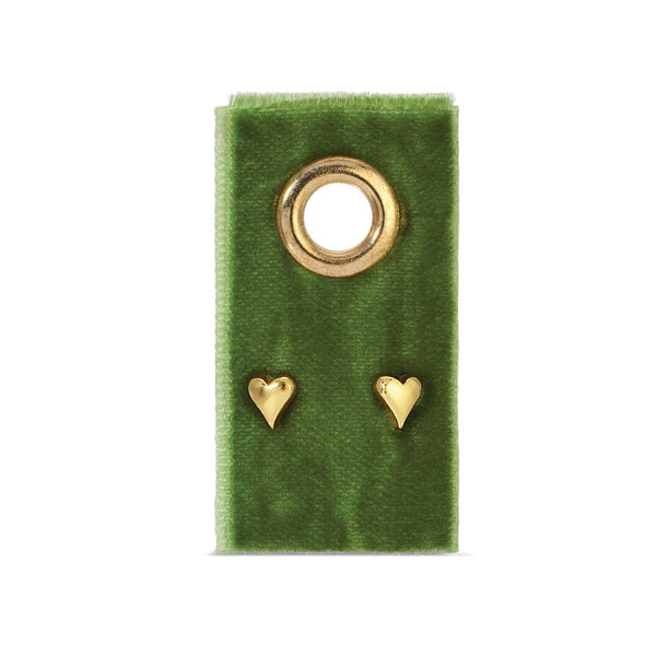 Splendid Iris - Simple Heart Studs On Velvet Gift Tag: Gold