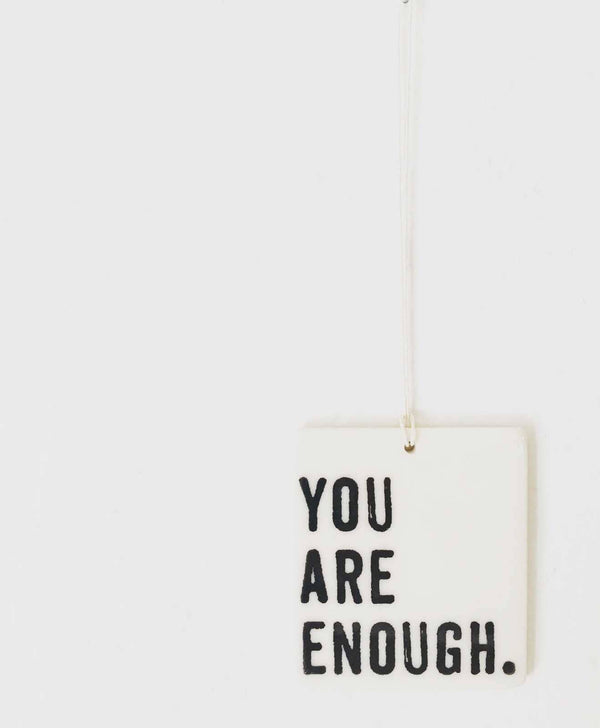 mb art studios - Ceramic screen printed quote wall tag