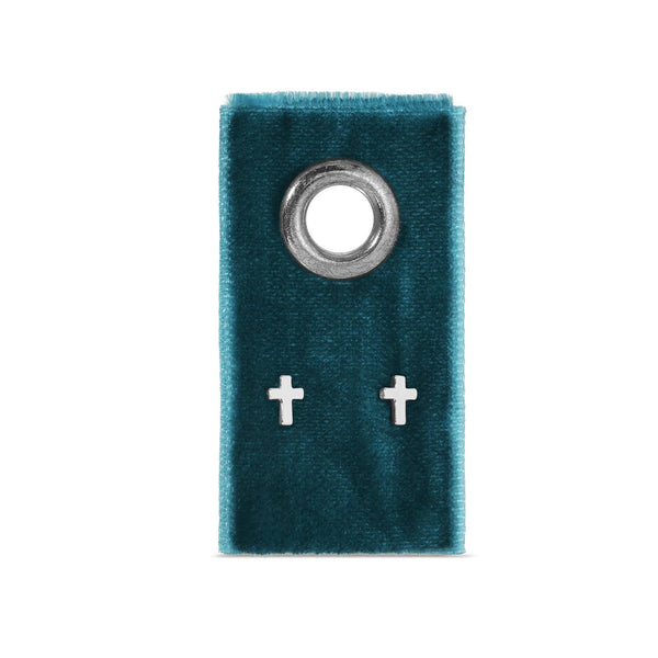 Splendid Iris - Small Cross Studs on Velvet Gift Tag: Silver