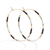 Splendid Iris - Miyuki Delica Hoop Earrings: Blue