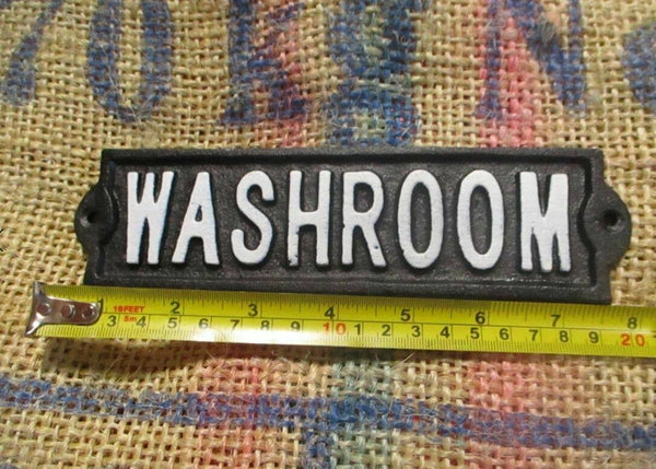 Midwest Craft House - CAST IRON "WASHROOM" SIGN
