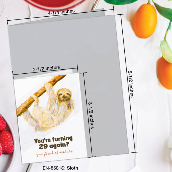 Printed Canvas - Sloth, Greeting Card (8581S): A2 Card