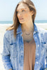 Splendid Iris - Delicate Crystal Accented Necklace: Aqua