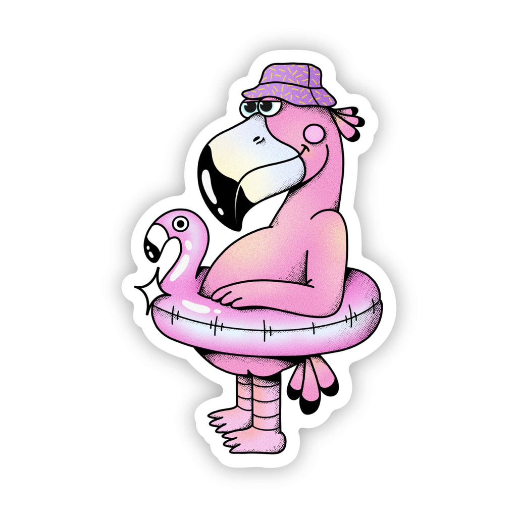 Big Moods - Flamingo In A Floatie Sticker