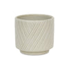 Cheungs Home Decor - Parlora Crossed Diagonal Pattern Ceramic Pot - White: Small