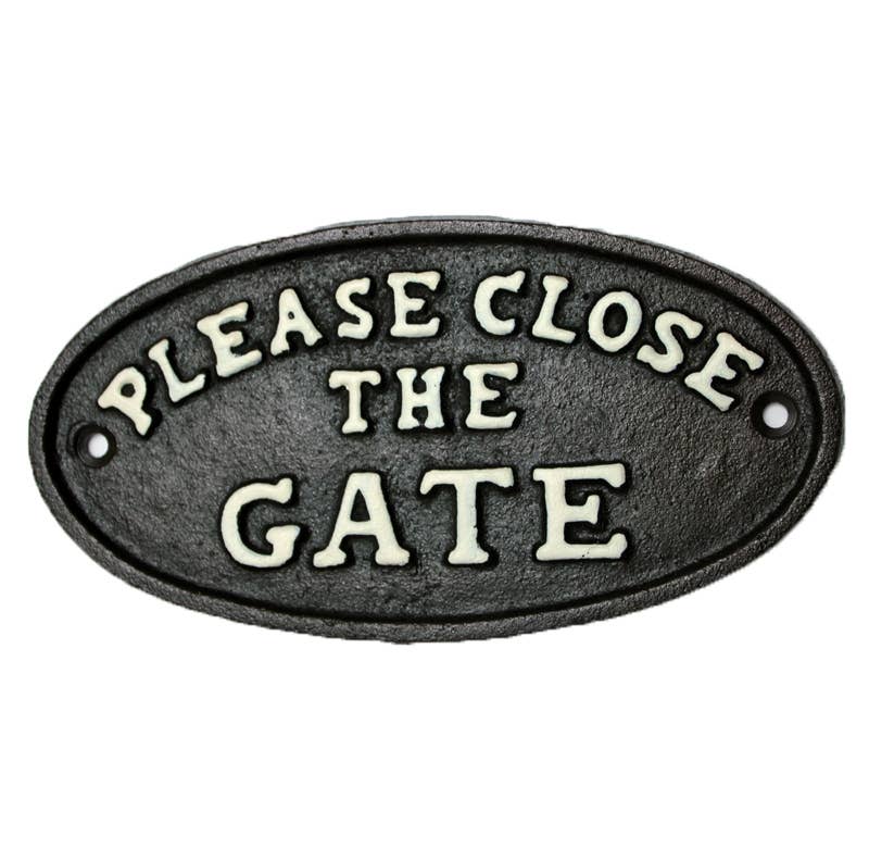 Koppers Home - Cast Iron Close Gate Sign