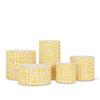 Abbott - Sm Floral Grid Planter-Yellow-4" H