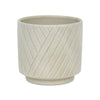 Cheungs Home Decor - Parlora Crossed Diagonal Pattern Ceramic Pot - White: Small
