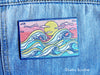 Lucky Sardine - Ocean Waves & Sunset, Surfing Embroidered Iron-On Patch: Yes (Include Retail Packaging)