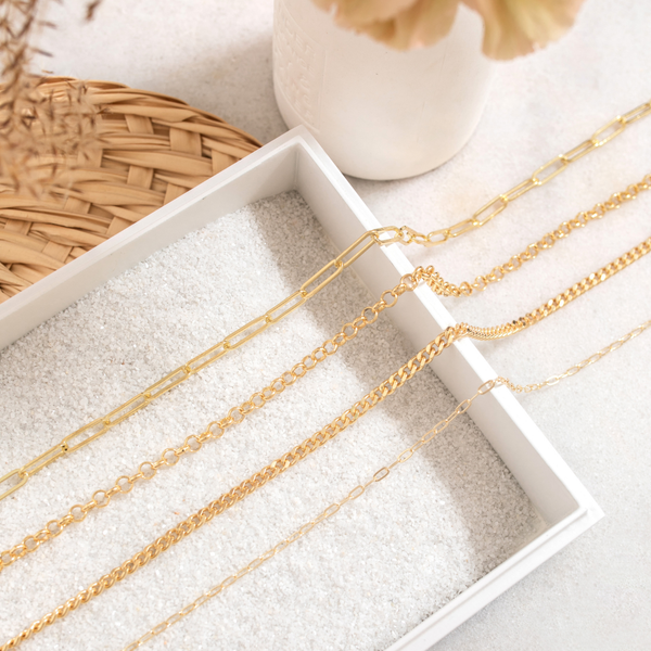 Splendid Iris - 15" Delicate Link Chain Necklace