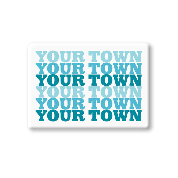 Rock Scissor Paper - Personalized City Ceramic Magnet - Supergraphics Repeat: Sunset (09)