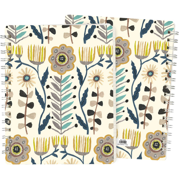 Primitives by Kathy - Primitive Floral Spiral Notebook
