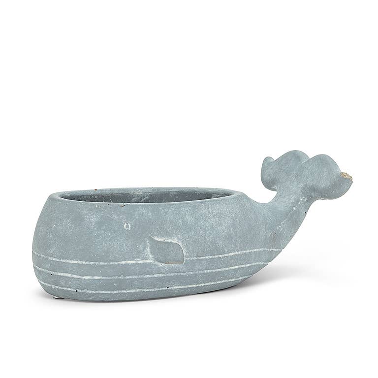 Abbott - Sm Whale Low Planter-8"L