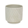 Cheungs Home Decor - Parlora Crossed Diagonal Pattern Ceramic Pot - White: Small