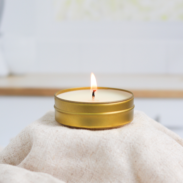 Memory Box Candle Co. - Surf Wax + Cocoa Butter - 1.5 oz. Gold Tin Soy Candle