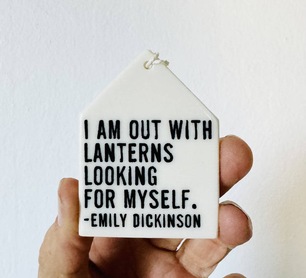 mb art studios - Ceramic screen printed quote wall tag