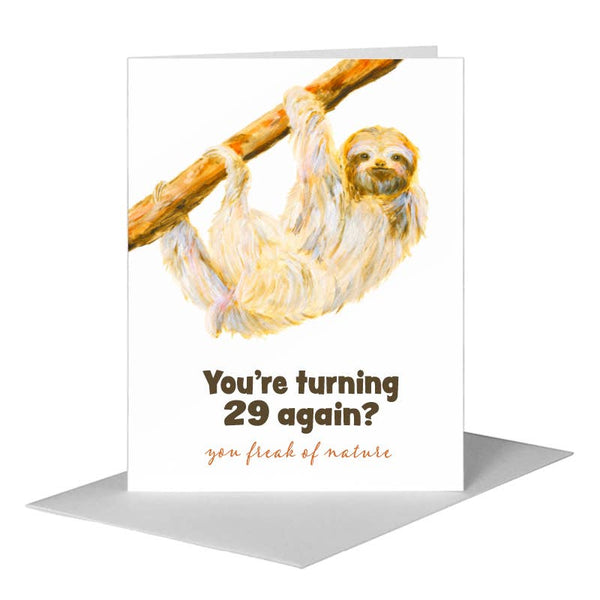 Printed Canvas - Sloth, Greeting Card (8581S): A2 Card