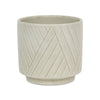 Cheungs Home Decor - Parlora Crossed Diagonal Pattern Ceramic Pot - White: Small