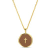 Splendid Iris - Tiny Cross Pendant Necklace: ROSE