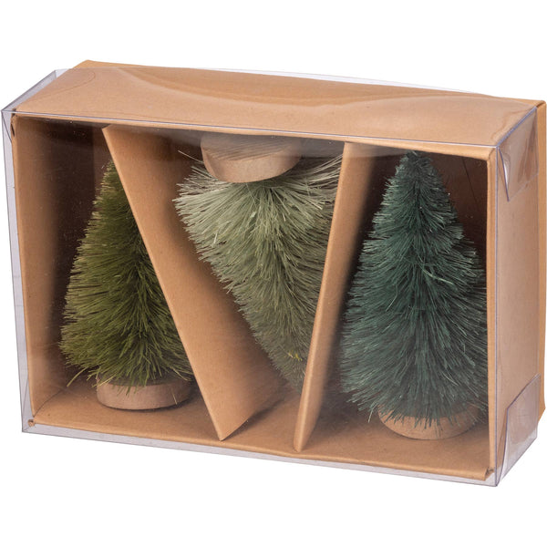 Primitives by Kathy - Greens Bottle Brush Tree Set