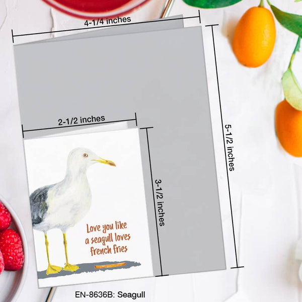 Printed Canvas - Seagull, Greeting Card (8636B): A2 Card