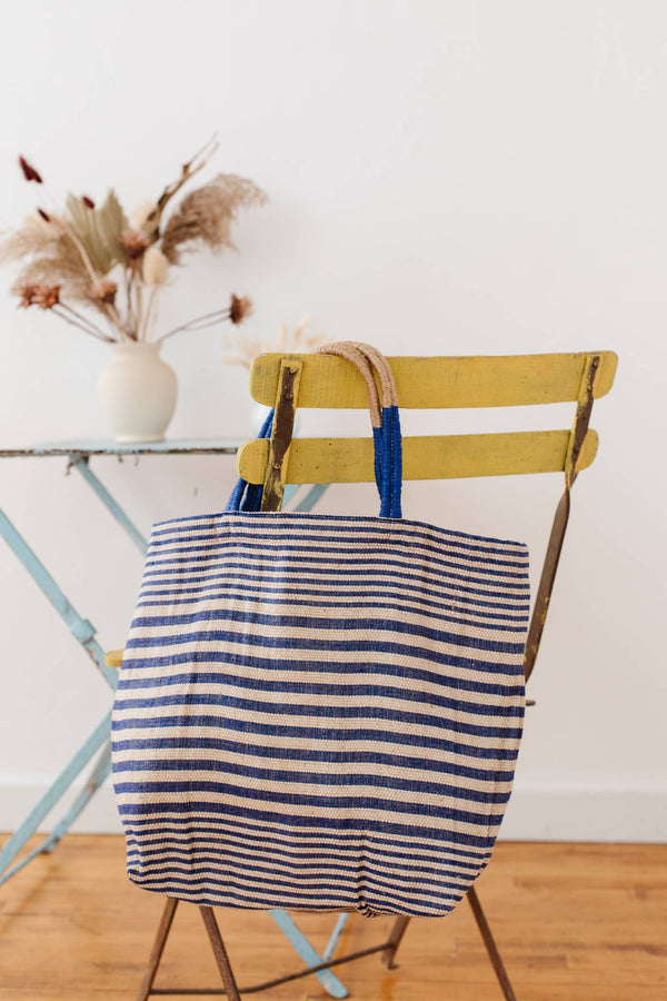 Will & Atlas - Reusable Tote Bag, Paloma indigo stripe