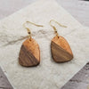 Treasure Wholesale - Wood & Resin Gold Foil Earrings: Transparent