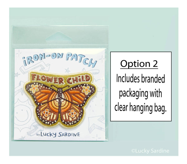 Lucky Sardine - Flower Child Monarch Butterfly, Hippie Embroidered Patch: Yes (Include Retail Packaging)
