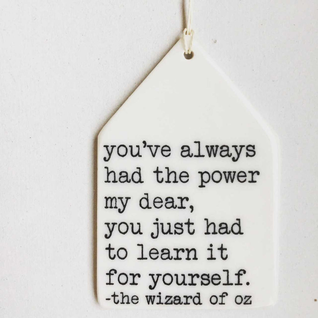 mb art studios - Ceramic screen printed quote wall tag