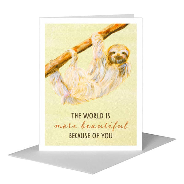 Printed Canvas - Sloth, Greeting Card (8581R): A2 Card