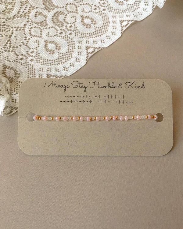 Seedy Beady Bracelets - Always Stay Humble and Kind  Morse Code Bracelet: Large