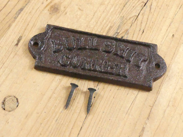 Midwest Craft House - CAST IRON "BULLSHIT CORNER" SIGN