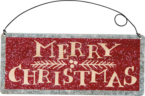 Primitives by Kathy - Red Merry Christmas Ornament