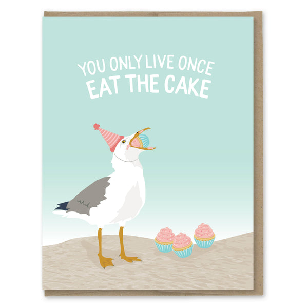 Modern Printed Matter - Eat the Cake Funny Birthday Card