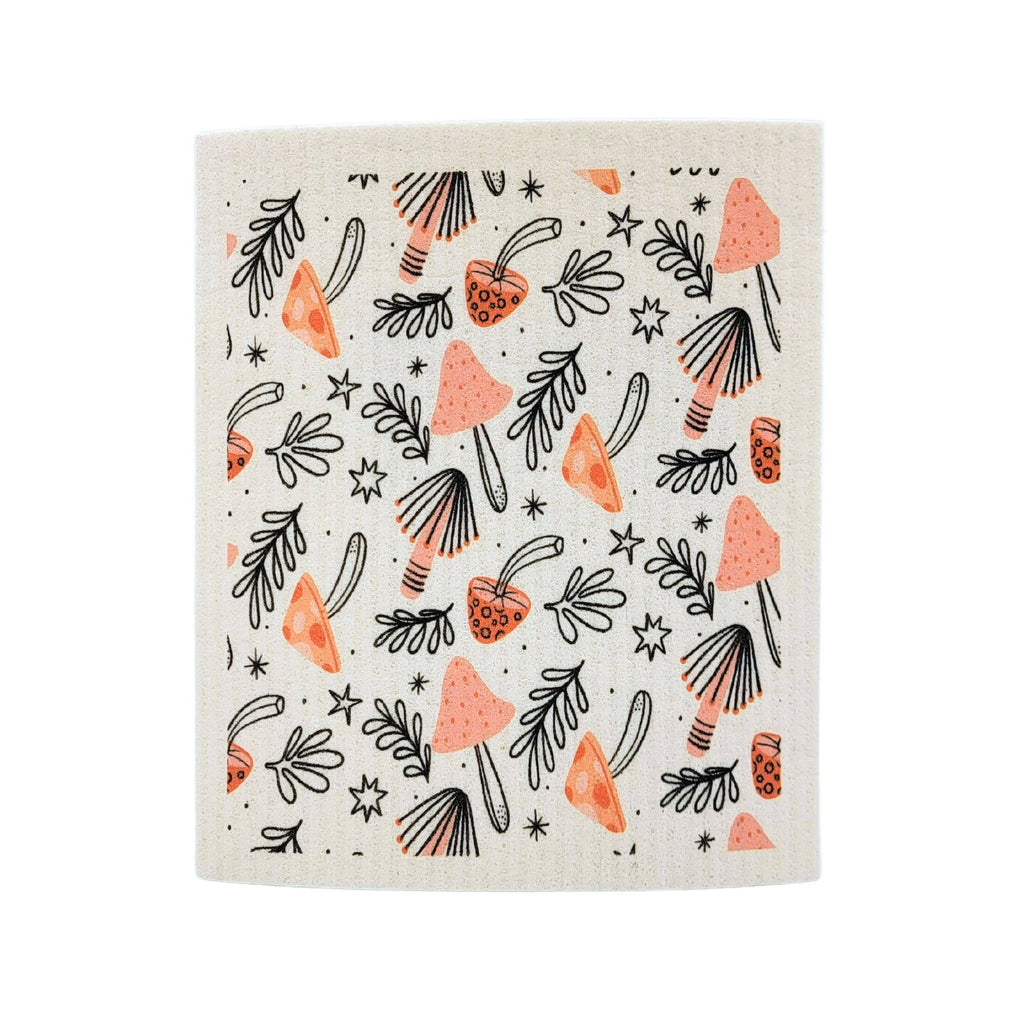 Driftless Studios - Mushrooms Pattern Swedish Dishcloth - Sponge Cloth