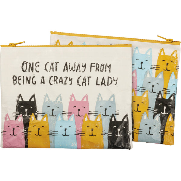 Primitives by Kathy - One Cat Away From Crazy Cat Lady Zipper Pouch