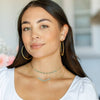 Splendid Iris - Delicate Crystal Accented Necklace: Aqua