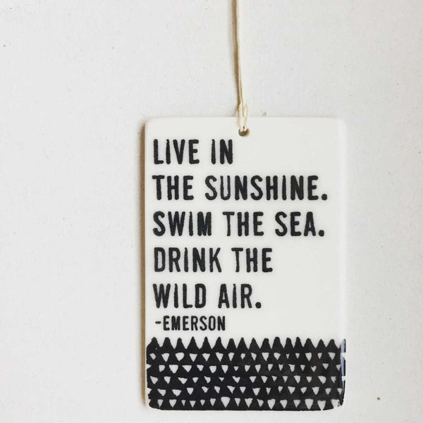 mb art studios - Ceramic screen printed quote wall tag
