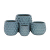 Cheungs Home Decor - Blue Hexagon Patterned Ceramic Planter: Medium