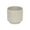 Cheungs Home Decor - Parlora Crossed Diagonal Pattern Ceramic Pot - White: Medium