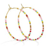 Splendid Iris - Miyuki Delica Hoop Earrings: Blue