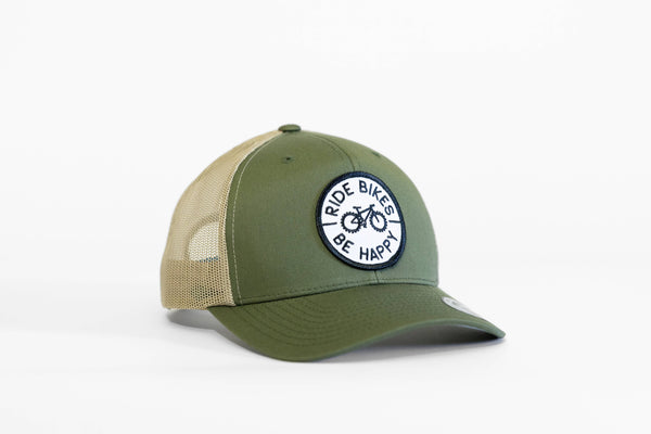Squatchy - Ride Bikes Be Happy Hat | Cycling, MTB Trucker Hats | Great: Moss/Khaki